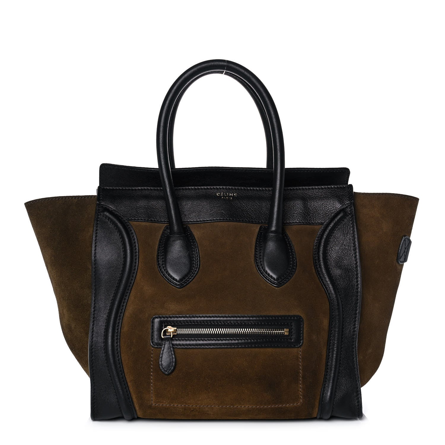 Celine Suede Smooth Calfskin Mini Luggage Olive 1 of 12
