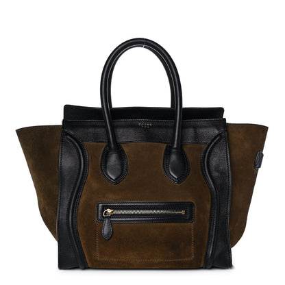 Celine Suede Smooth Calfskin Mini Luggage Olive 1 of 12