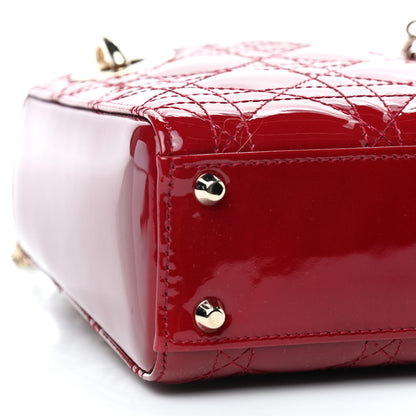 Christian Dior Patent Cannage Mini Lady Dior Red 6 of 9