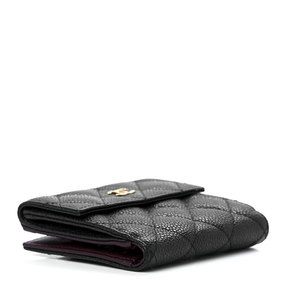 Chanel Caviar Quilted Compact French Flap Wallet Black 3 of 14