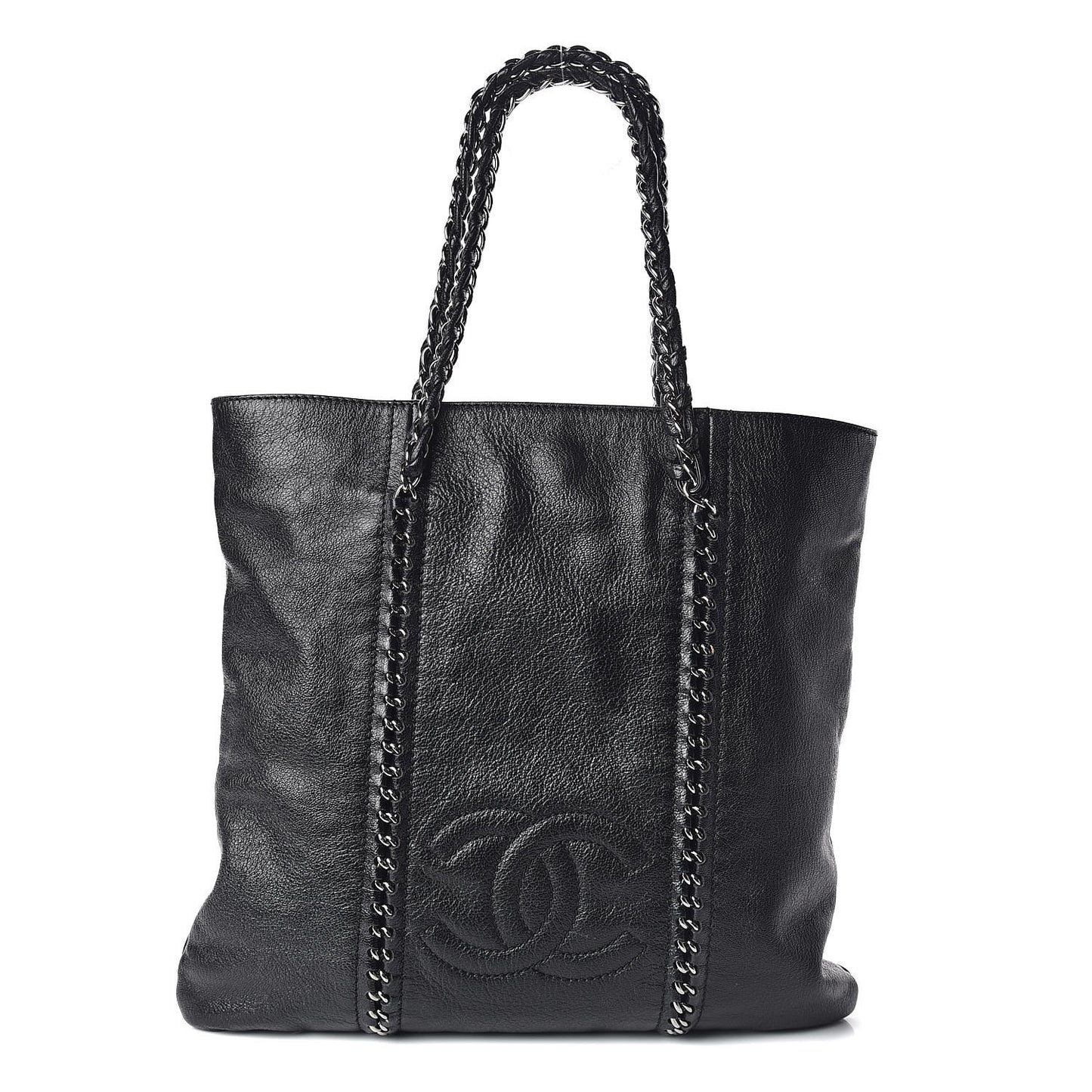 Deerskin Luxe Ligne North South Tote Black