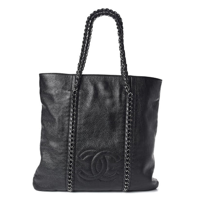 Chanel Deerskin Luxe Ligne North South Tote Black 1 of 10