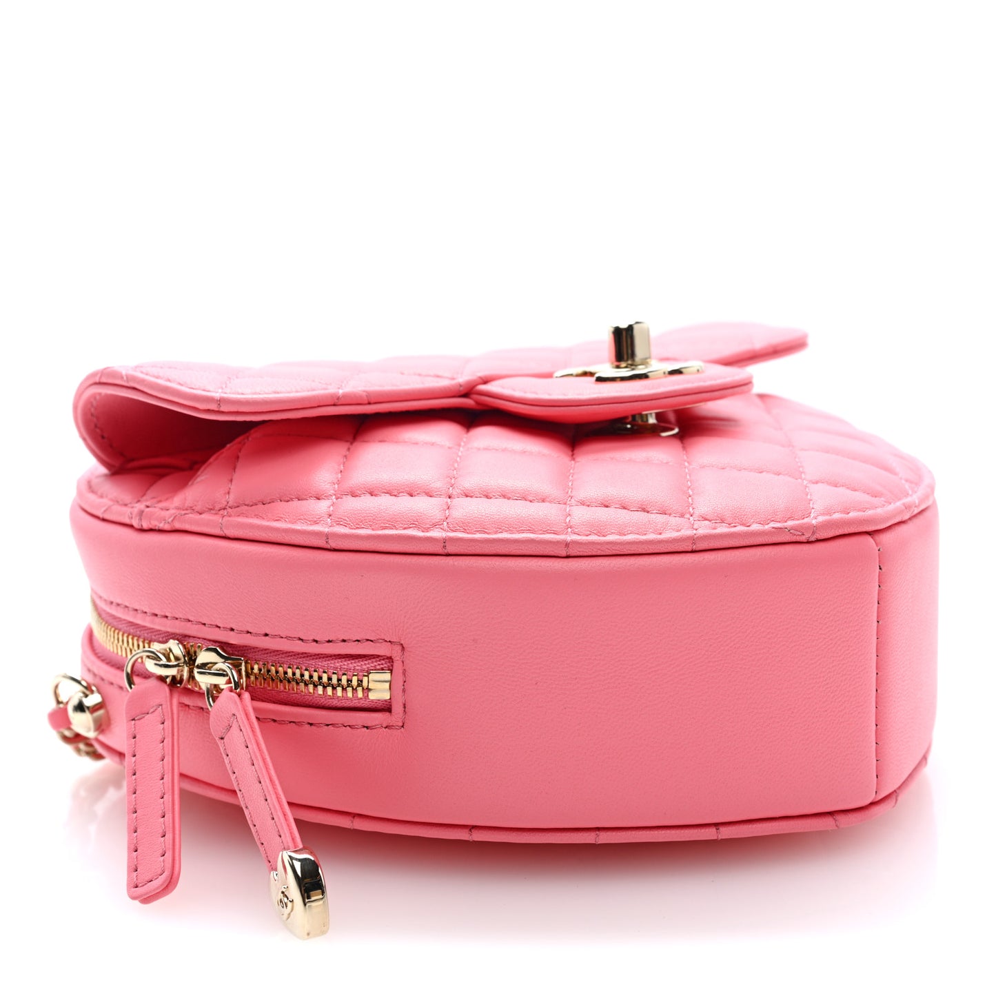 Lambskin Quilted Large CC In Love Heart Bag Pink