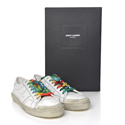 Saint Laurent Calfskin Distressed Court Classic Surf Low Top Sneakers 39 White 11 of 11