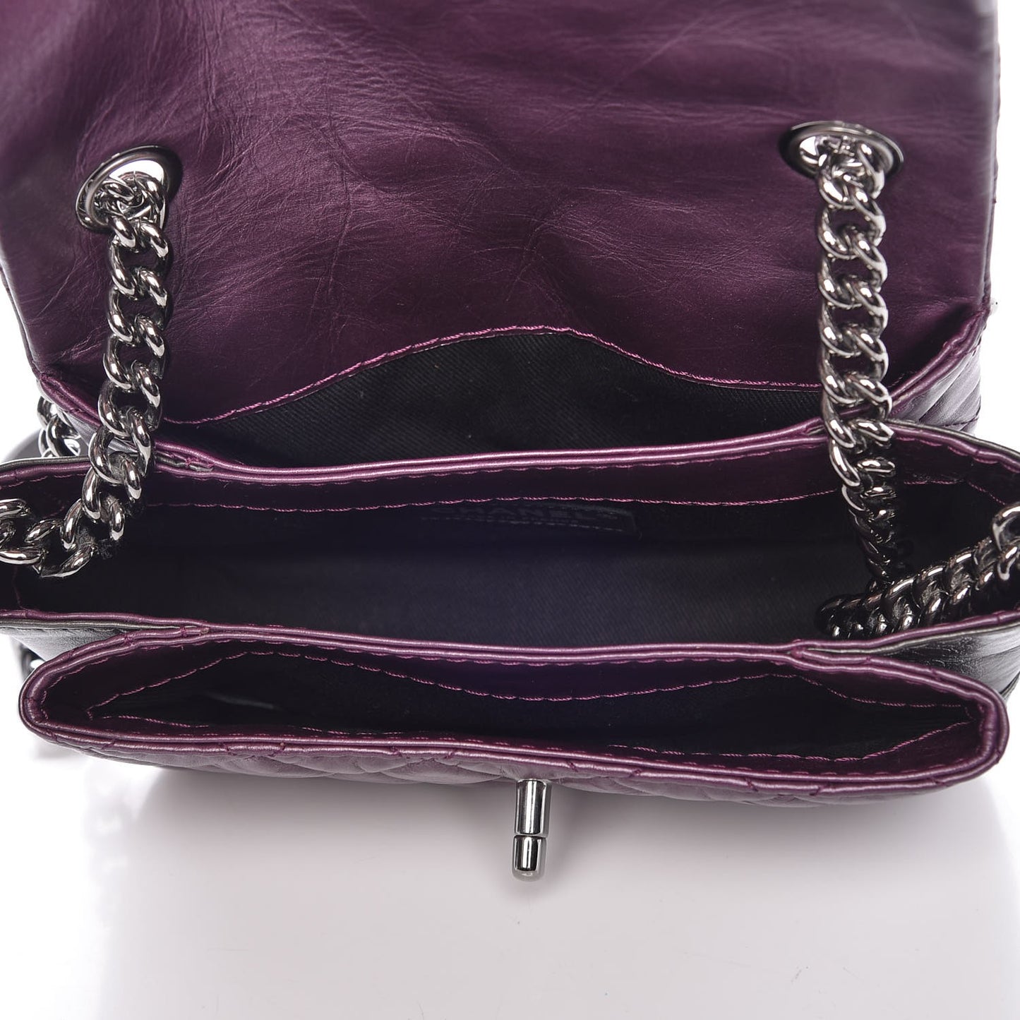 Calfskin Mineral Nights Mini Flap Dark Purple