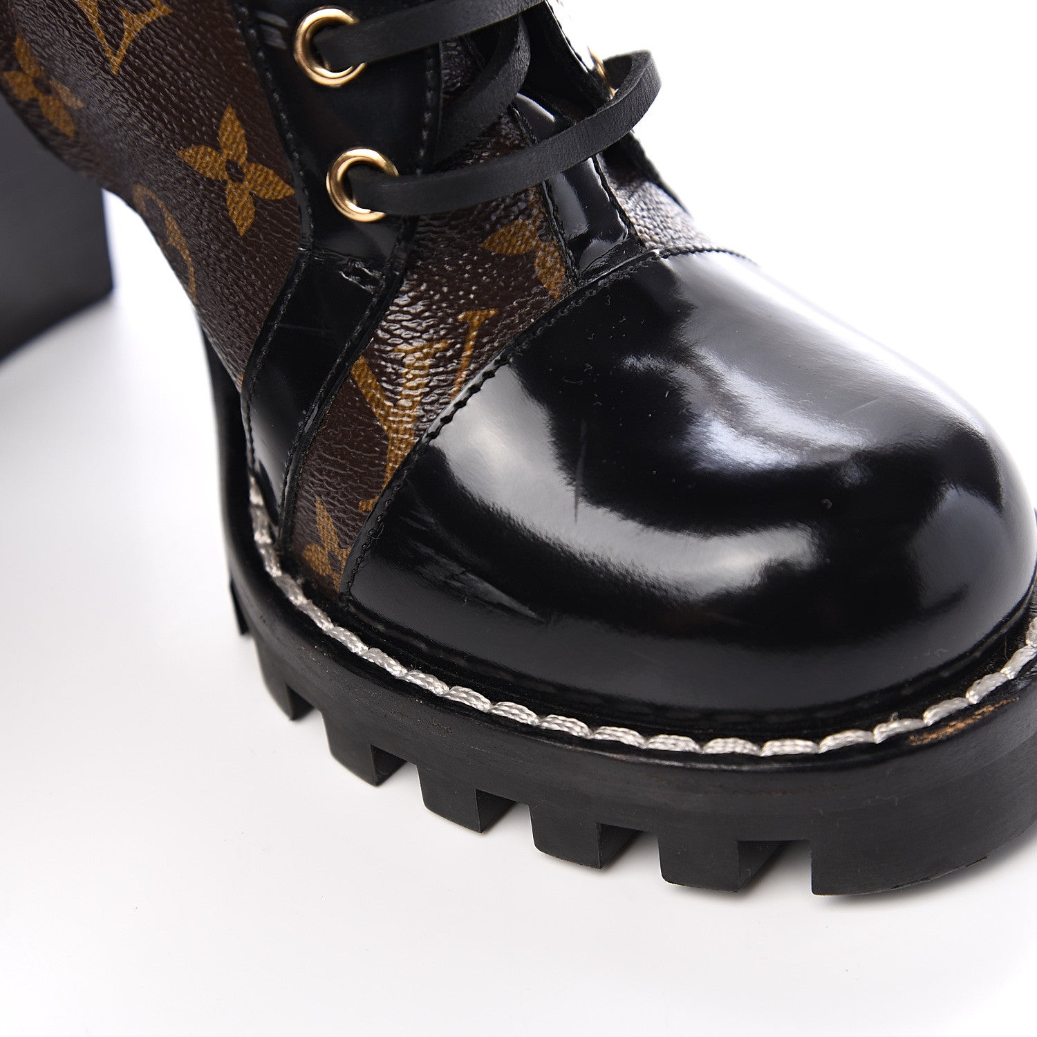 Louis Vuitton Patent Calfskin Monogram Star Trail Ankle Boots 39.5 Black 7 of 8
