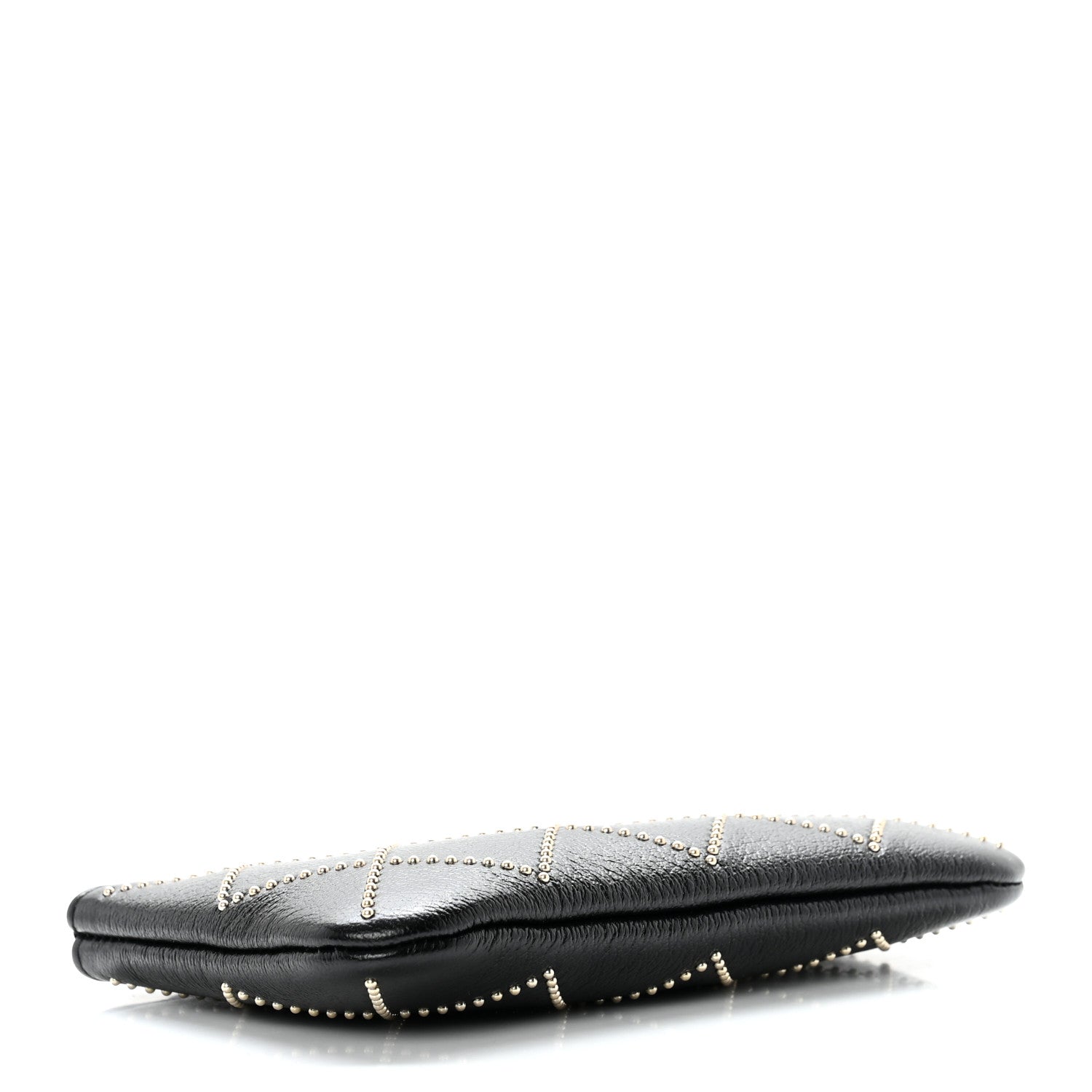 Chanel Shiny Lambskin Studded Rock The Diamond CC Small Cosmetic Case Black 4 of 8
