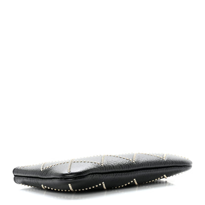 Chanel Shiny Lambskin Studded Rock The Diamond CC Small Cosmetic Case Black 4 of 8