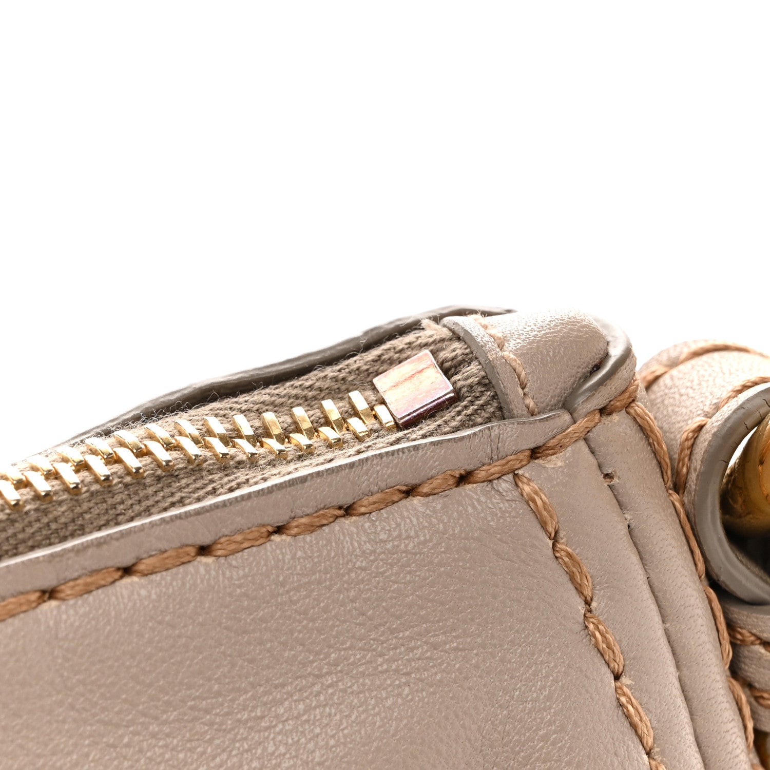Prada Soft Calfskin Stitched Shoulder Bag  Argilla 13 of 14