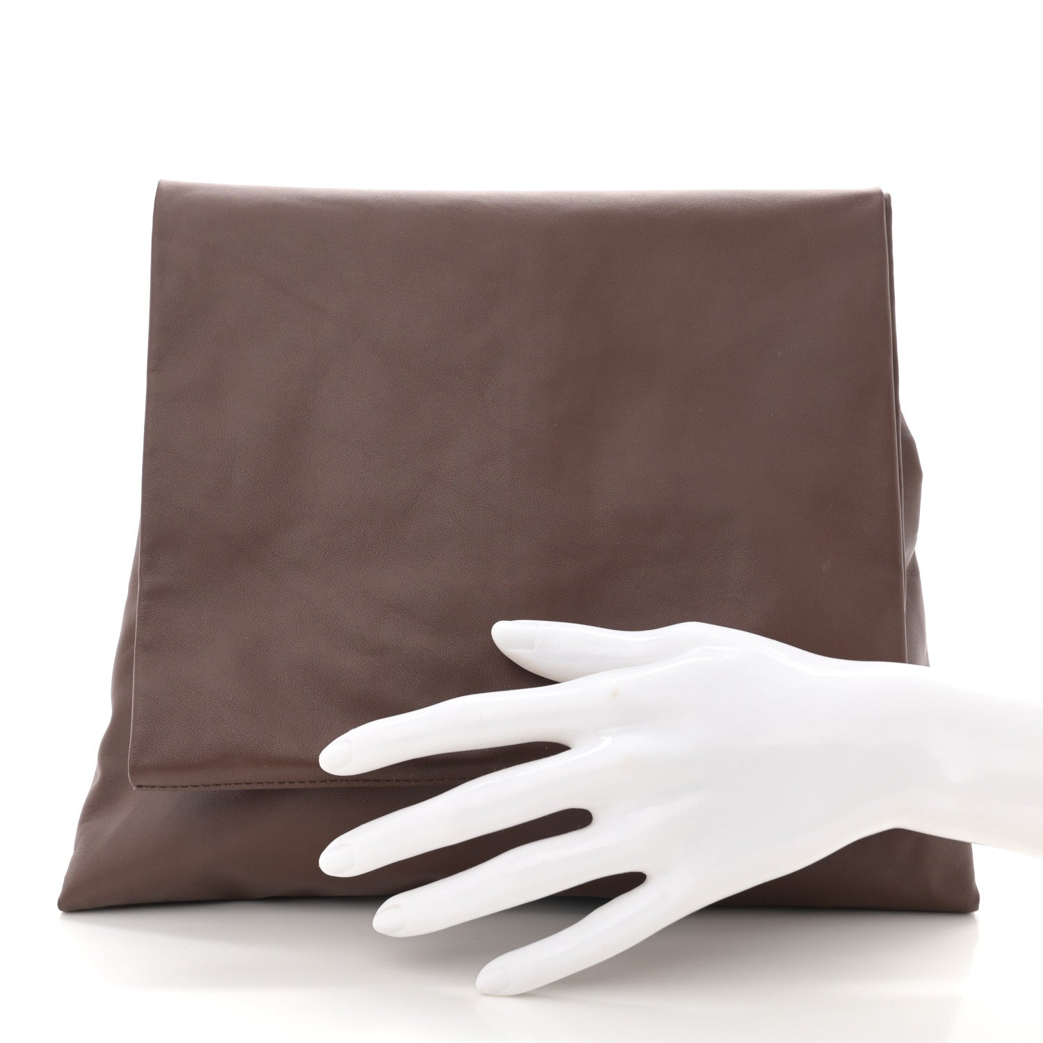 The Row Calfskin Large Glove Bag Chocolate 2 of 10