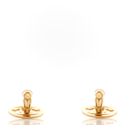 Chanel CC Turnlock Large Clip On Earrings Gold 3 of 5
