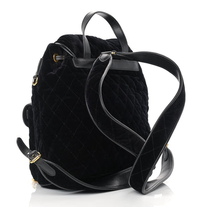 Prada Velluto Velvet Impunture Corsaire Backpack Black 3 of 10