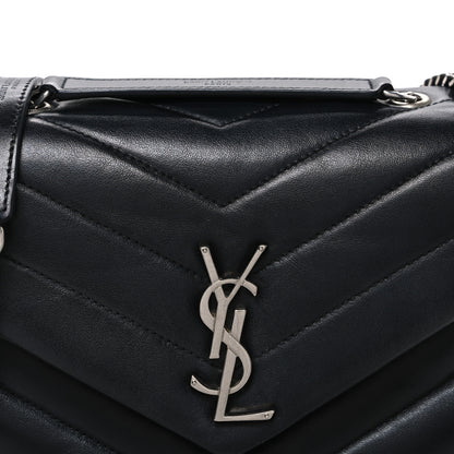 Saint Laurent Calfskin Y Quilted Monogram Small Loulou Chain Satchel Black 8 of 11