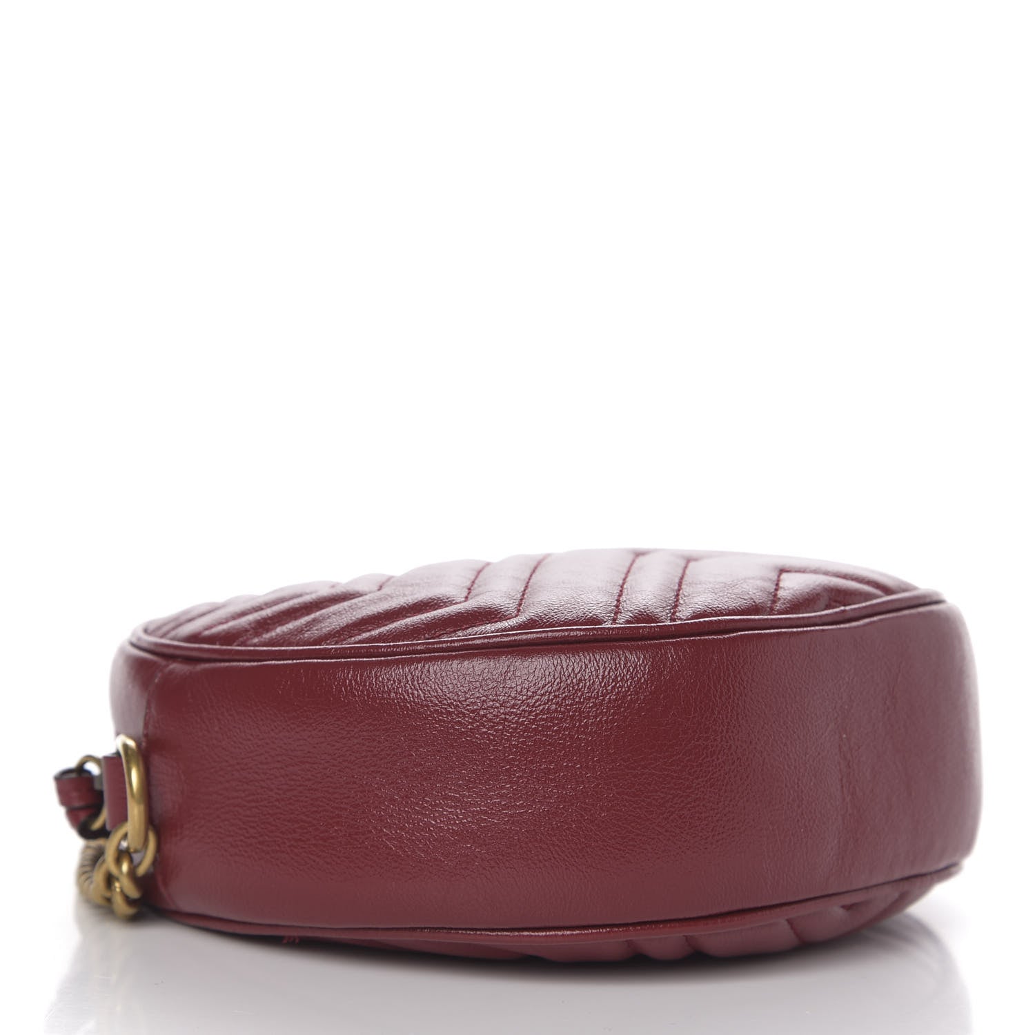 Gucci Glazed Calfskin Matelasse Heart Mini GG Marmont Round Shoulder Bag Romantic Cerise 3 of 9