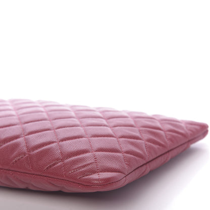 Chanel Caviar Quilted Medium Cosmetic Case Dark Red 9 of 9