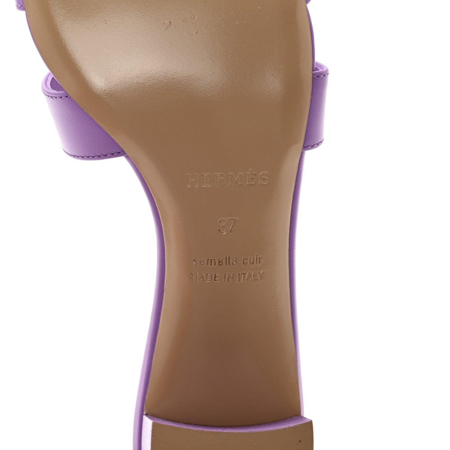 Hermes Calfskin Oasis Sandals 37 Violet 5 of 10
