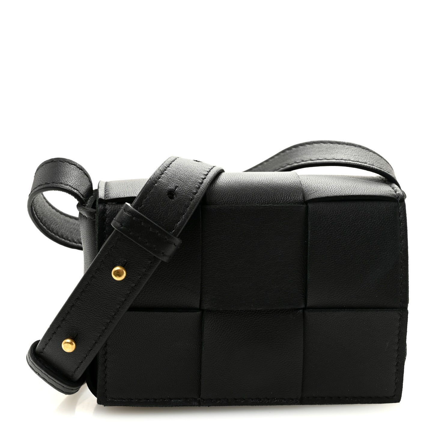 Lambskin Maxi Intreccio Candy Cassette Crossbody Bag Black