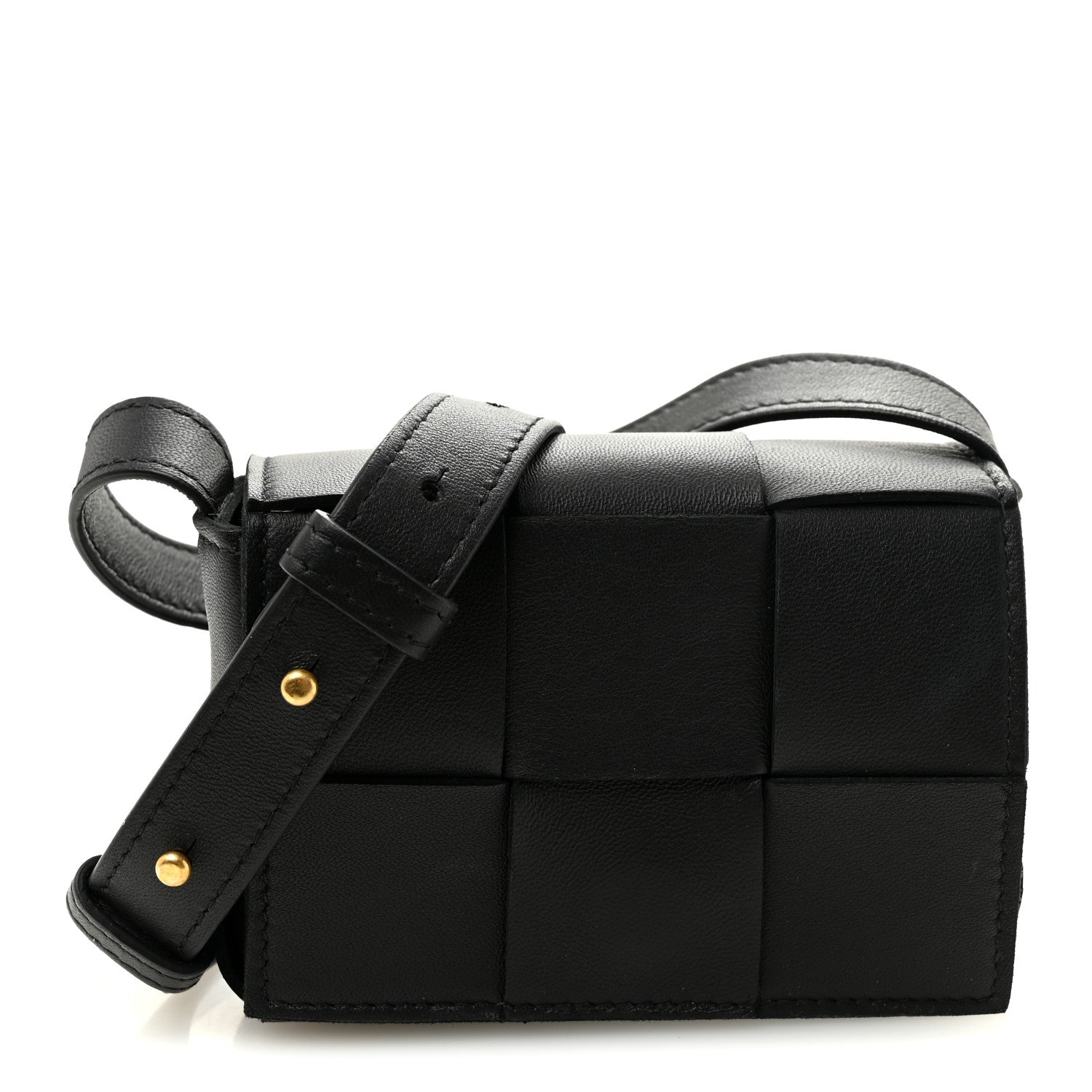 Bottega Veneta Lambskin Maxi Intreccio Candy Cassette Crossbody Bag Black 1 of 9