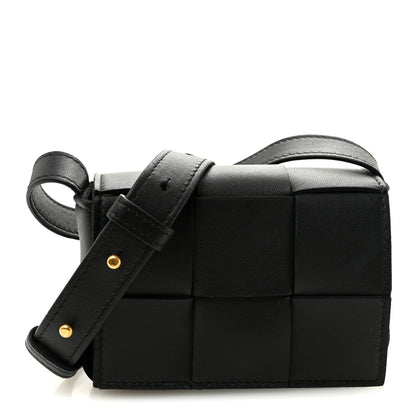 Bottega Veneta Lambskin Maxi Intreccio Candy Cassette Crossbody Bag Black 1 of 9