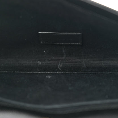 Saint Laurent Grain De Poudre Matelasse Chevron Monogram Cassandre Flap Pouch Black 5 of 10