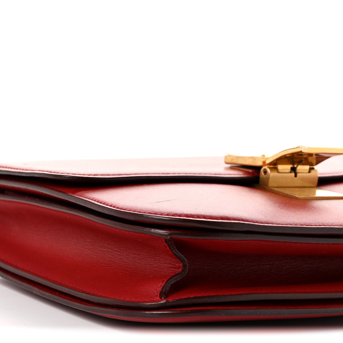 Box Calfskin Medium Classic Box Flap Bag Red