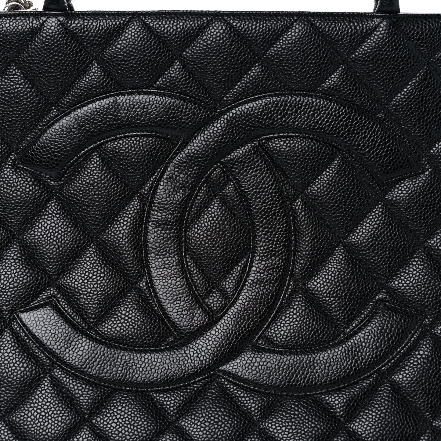 Caviar Quilted Medallion Tote Black