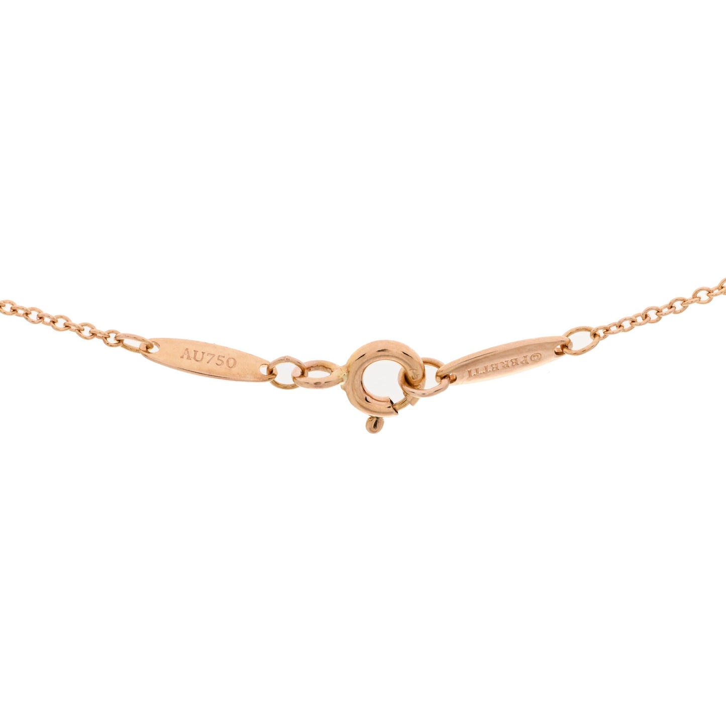 18K Rose Gold Diamond .25ct Elsa Peretti Diamonds by the Yard Pendant Necklace