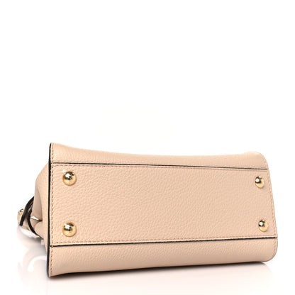Fendi Vitello Granato Camoscio Selleria Macro Stitchings Mini Peekaboo Iconic Satchel Rosa Plaster 4 of 10