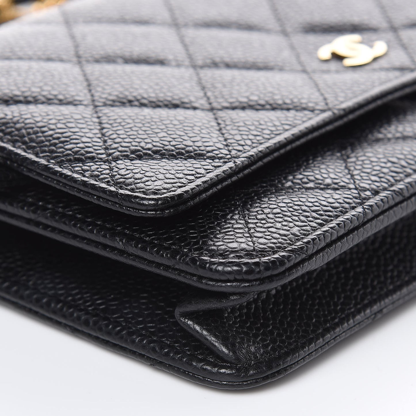 Caviar Quilted Wallet On Chain WOC Black