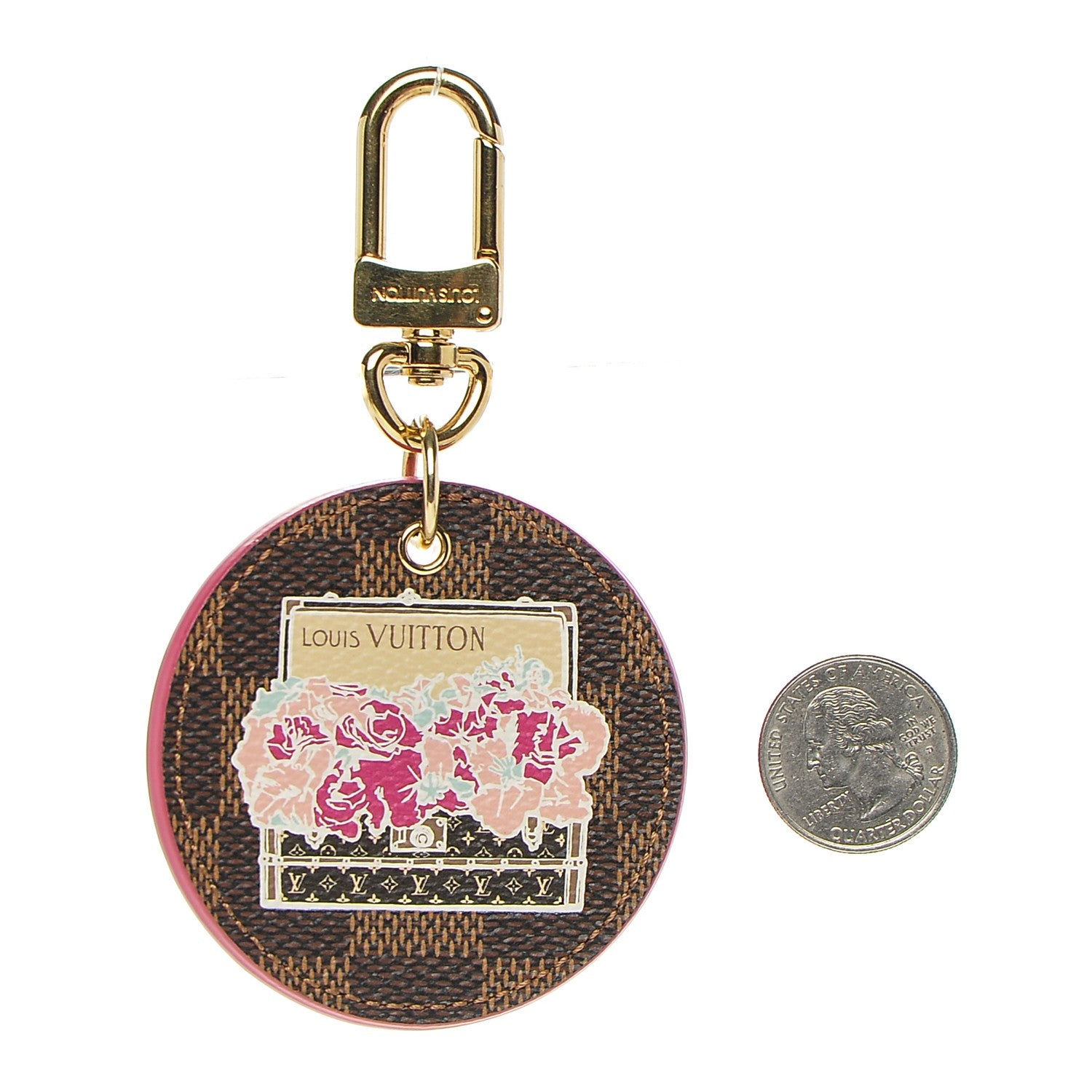 Louis Vuitton Damier Ebene Illustre Posies Bag Charm 2 of 5