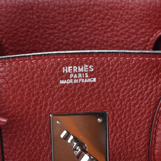 Taurillon Clemence Birkin 30 Rouge H