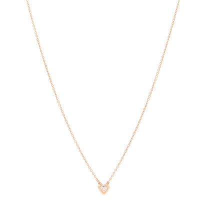 Tiffany 18K Rose Gold Diamond .17ct Elsa Peretti Diamonds by the Yard Heart Pendant Necklace 1 of 5