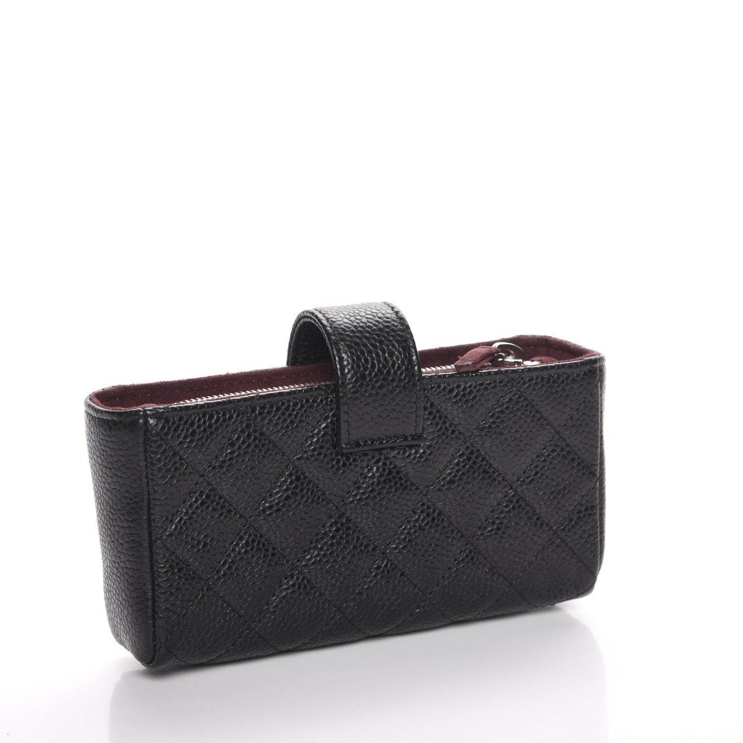 Chanel Caviar Quilted Mini Phone Holder Clutch Black 3 of 8