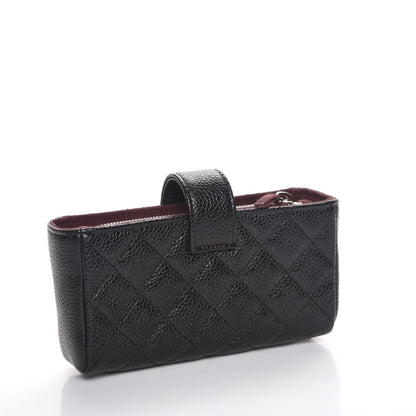Chanel Caviar Quilted Mini Phone Holder Clutch Black 3 of 8