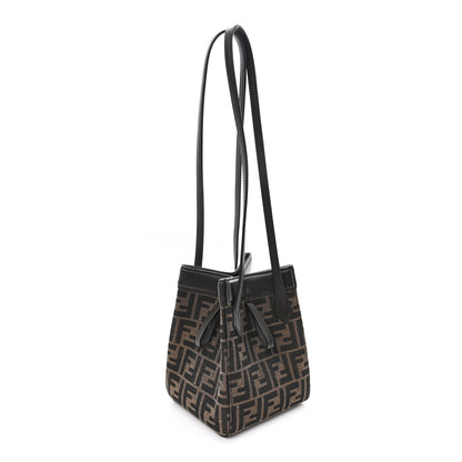 Fendi Fabric Jacquard Vitello Grace FF 1974 Mini Fendi Origami Tobacco Moro Ebano 3 of 10