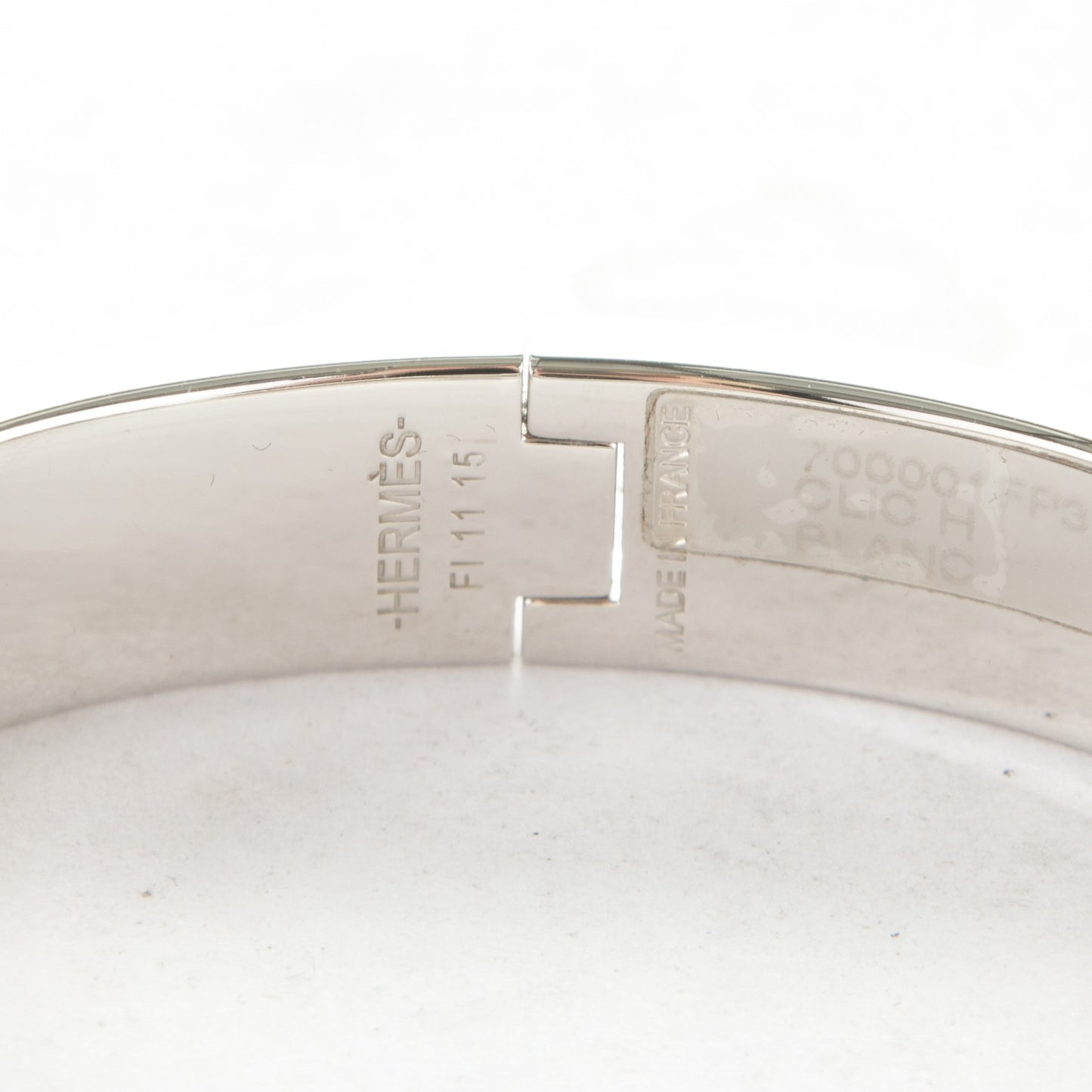 Enamel Narrow Clic Clac H Bracelet PM White