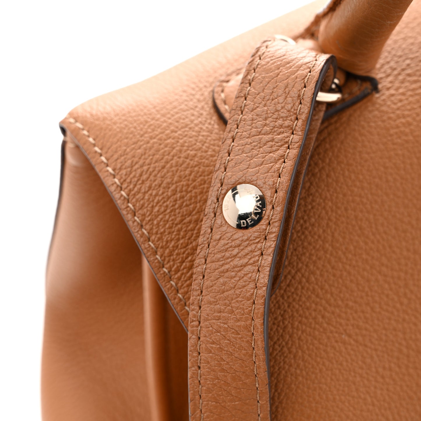 Grained Calfskin MM Brillant Satchel Natural