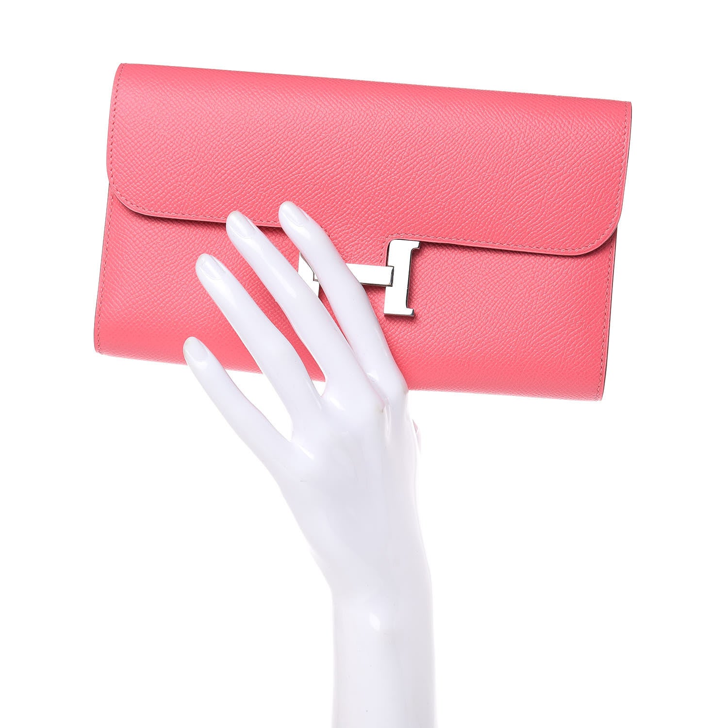 Hermes Epsom Constance Long Wallet Rose Azalee 2 of 10