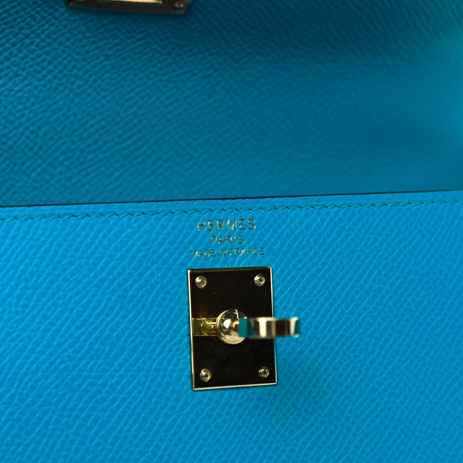 Hermes Epsom Kelly Sellier 25 Bleu Frida 6 of 11