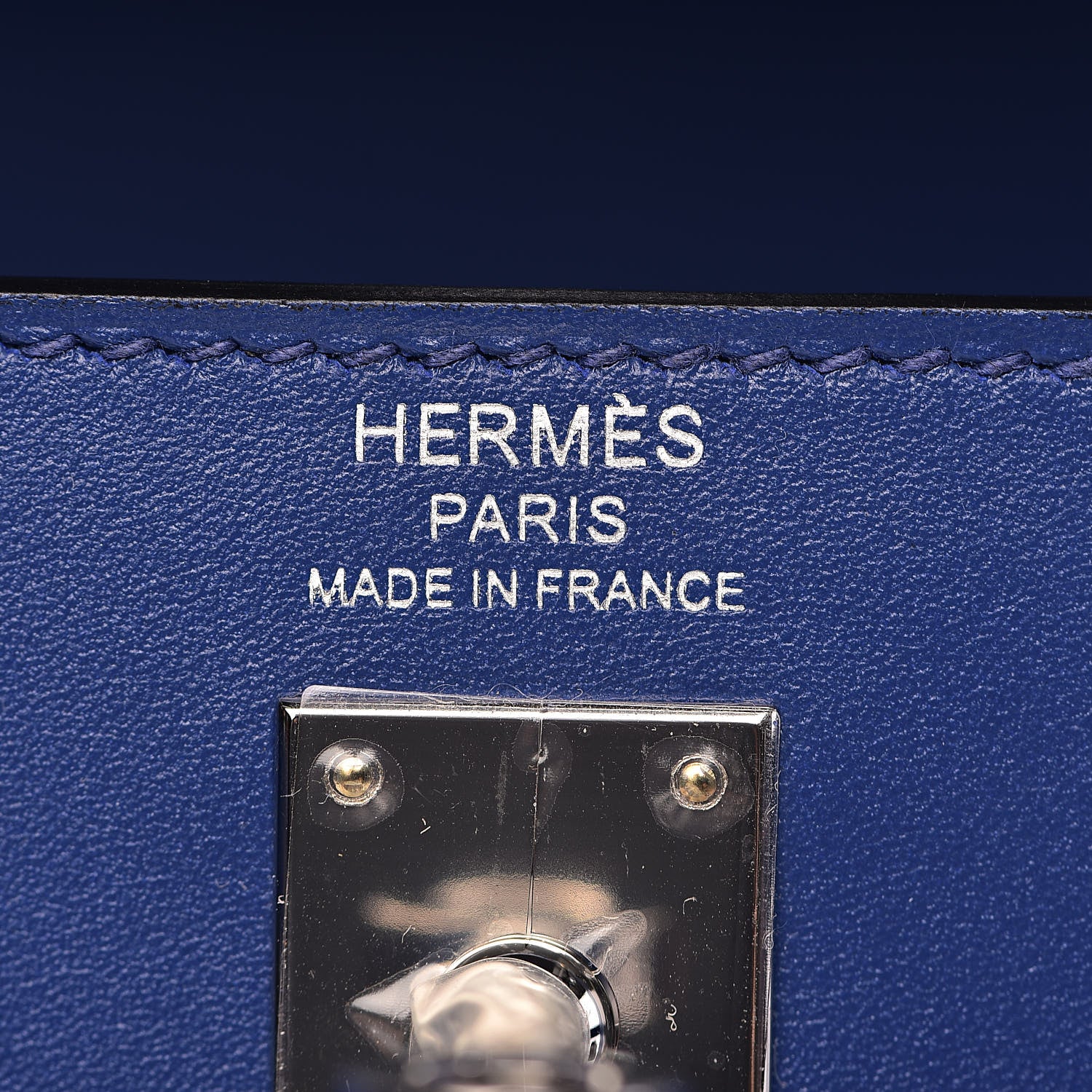 Hermes Tadelakt Kelly Sellier 25 Bleu Electrique 8 of 38
