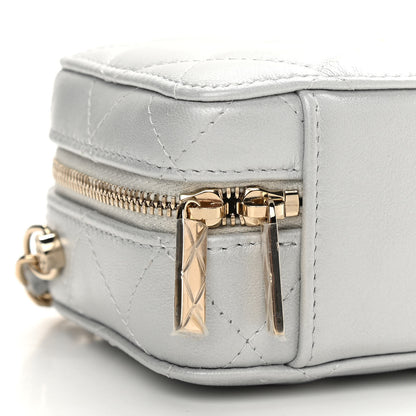 Chanel Metallic Lambskin Quilted Top Handle Vanity Case Silver 8 of 10