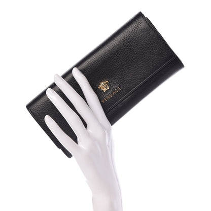 Versace Grained Calfskin Continental Wallet Black 2 of 14