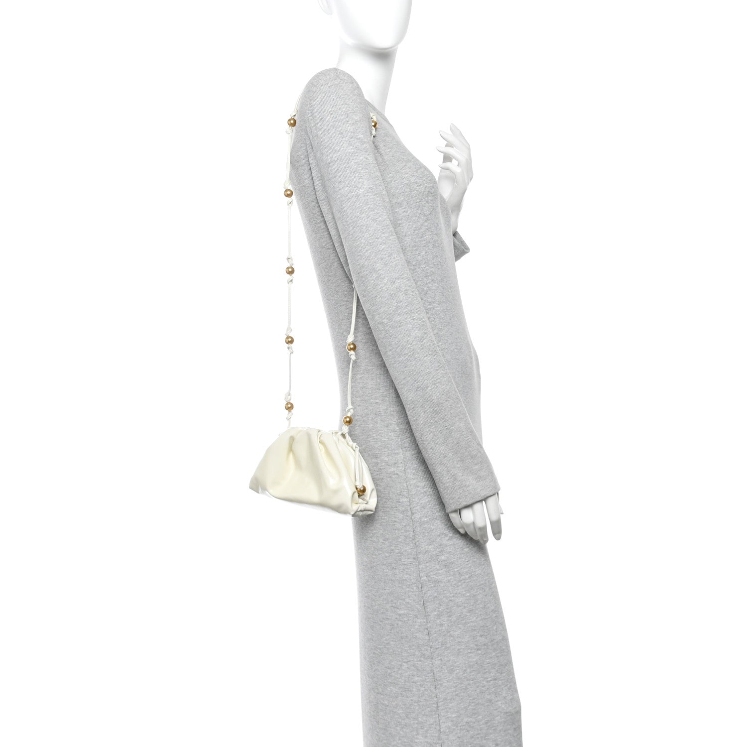 Bottega Veneta Patent Mini Pouch Chalk 2 of 11