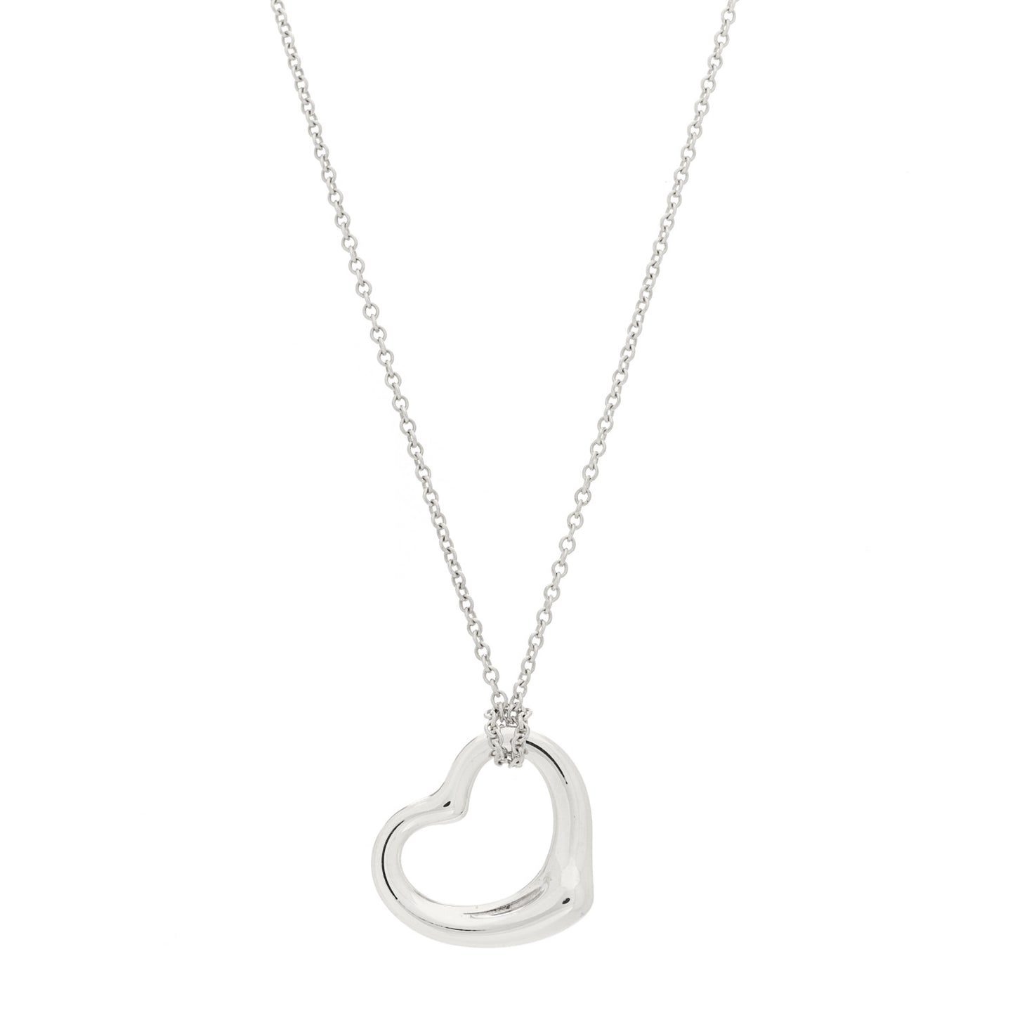 Sterling Silver 22mm Elsa Peretti Open Heart Pendant Necklace