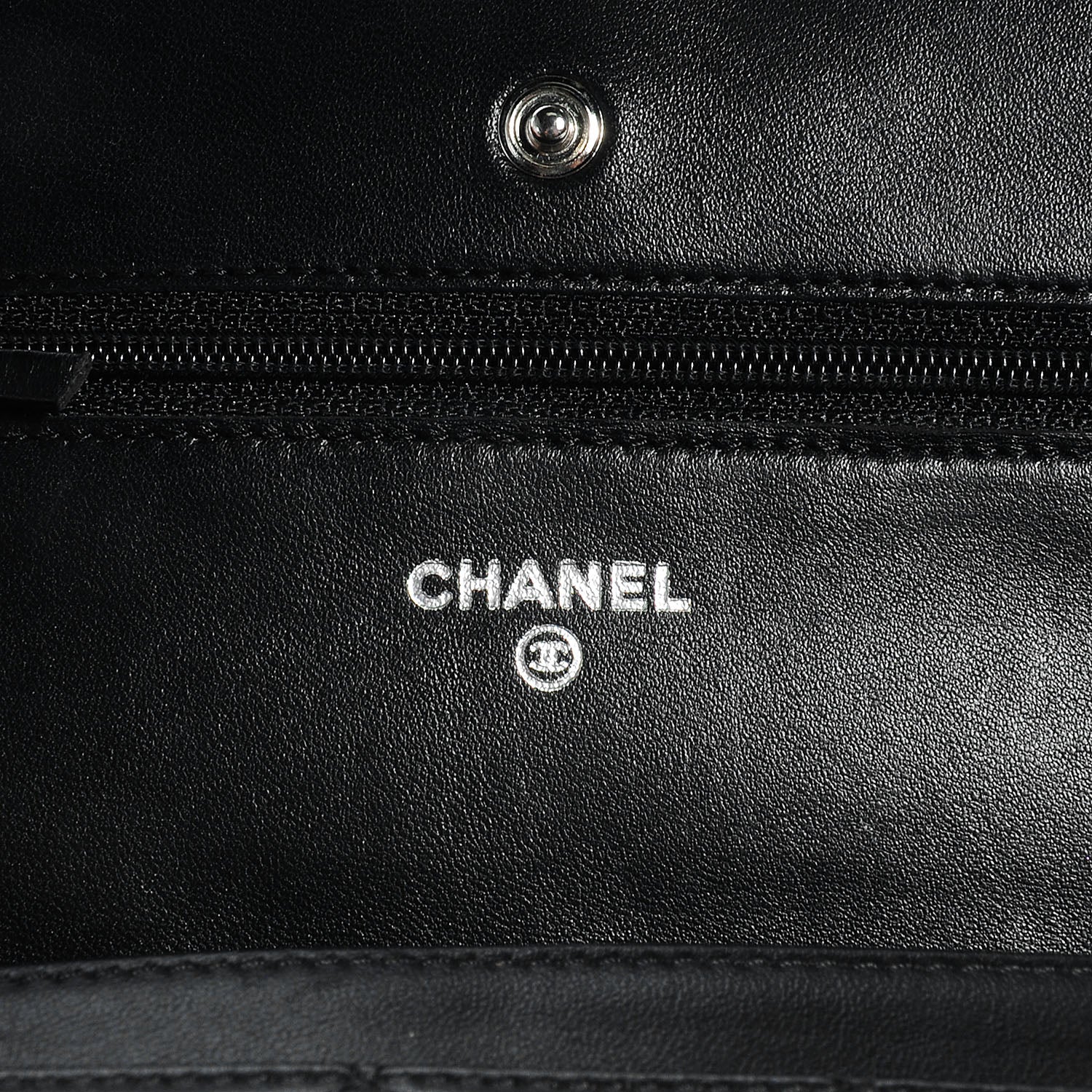 Chanel Lambskin Quilted Wallet On Chain WOC Black 5 of 9