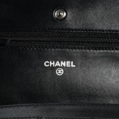 Chanel Lambskin Quilted Wallet On Chain WOC Black 5 of 9