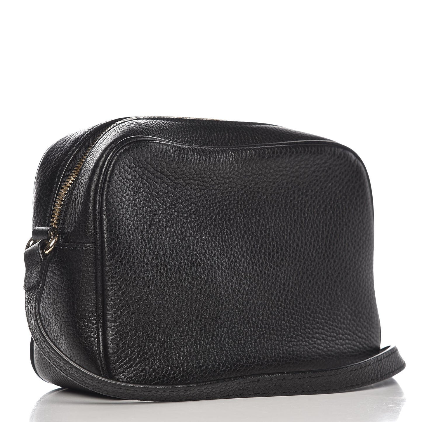Pebbled Calfskin Small Soho Disco Bag Black