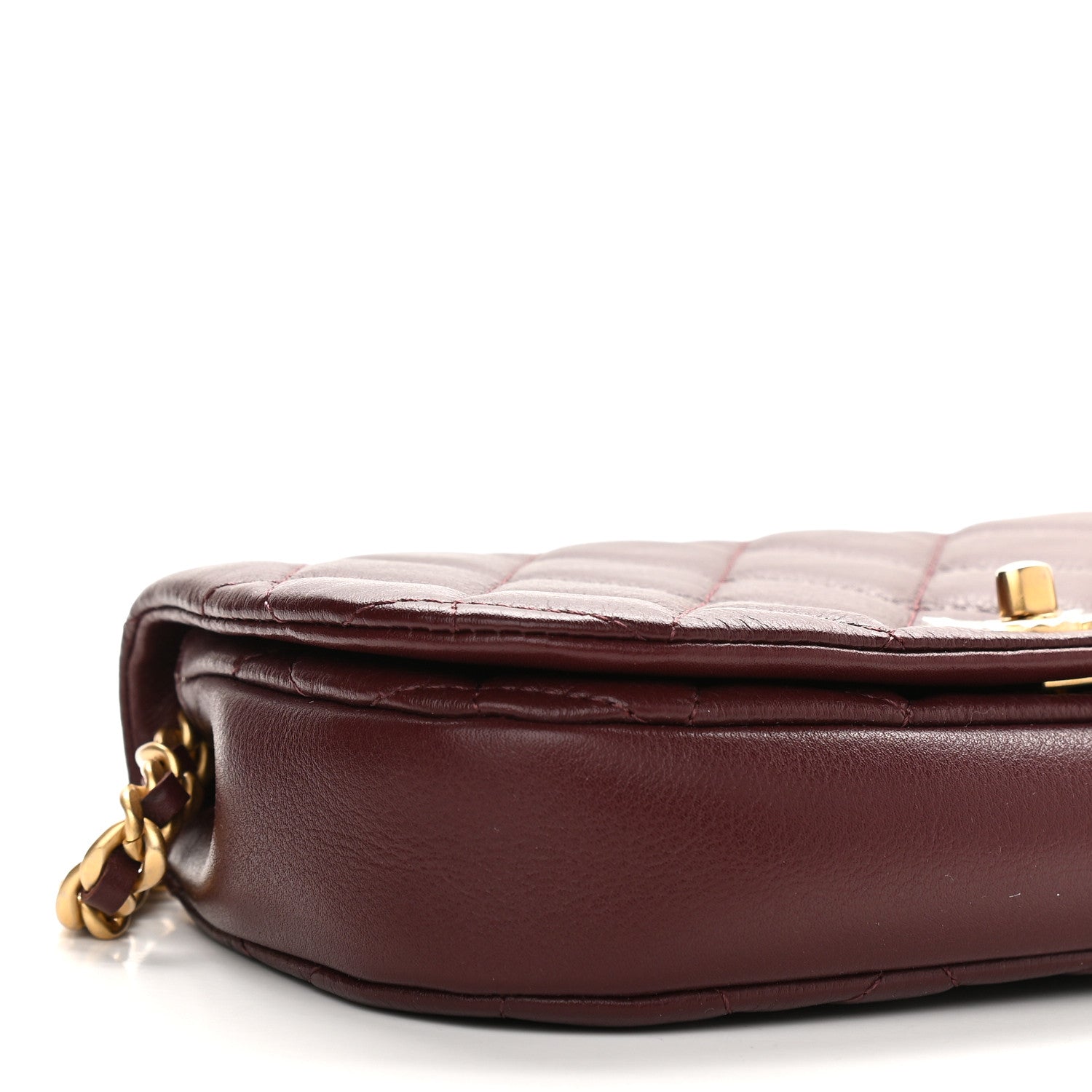Chanel Calfskin Quilted Coco Mail Clutch With Chain Burgundy 8 of 9