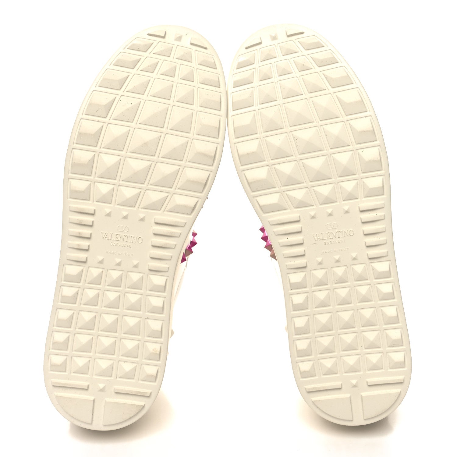 Valentino Garavani Calfskin Rockstud Untitled 57mm Platform Sneakers 38.5 White Pink PP 6 of 9