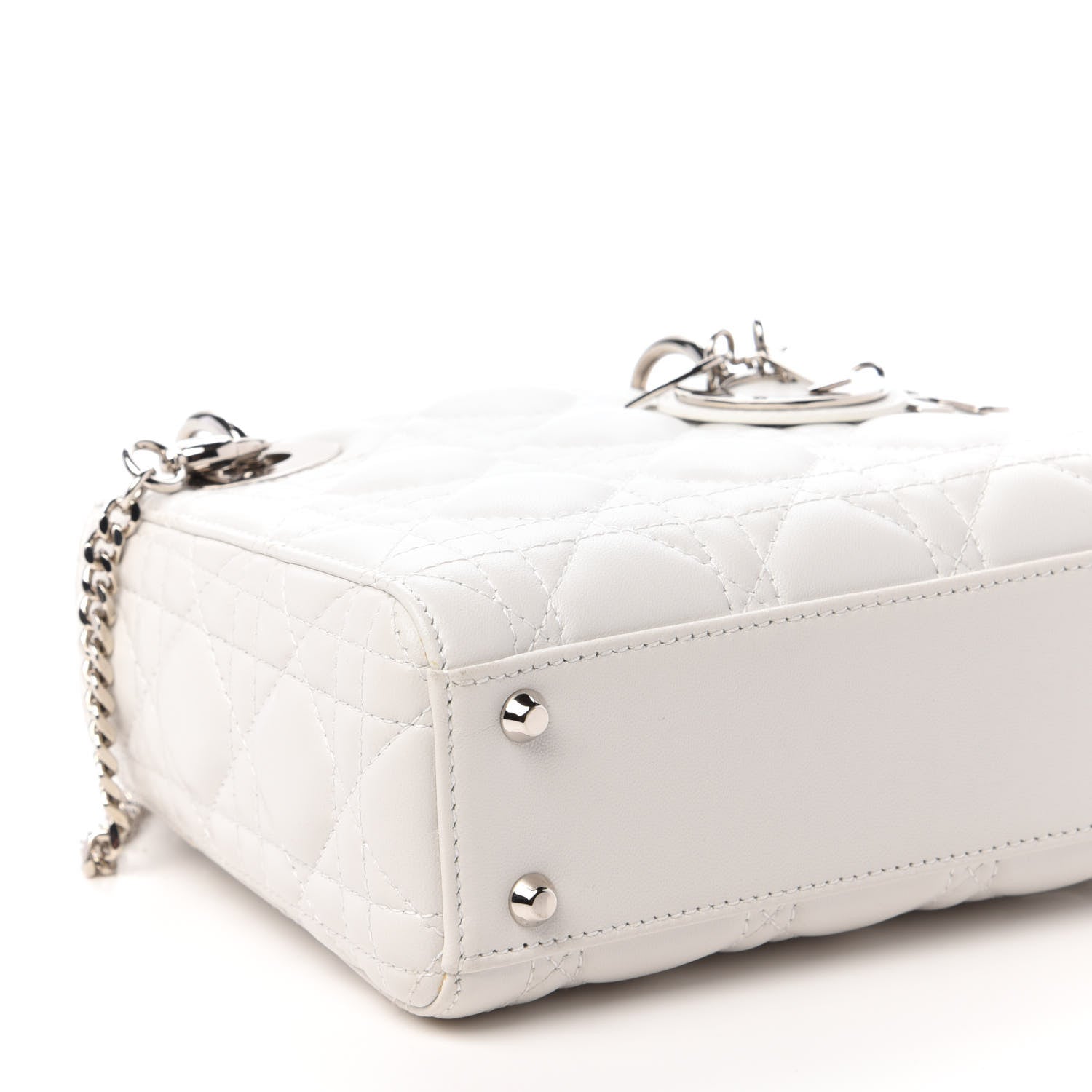 Christian Dior Lambskin Cannage Mini Lady Dior White 6 of 12